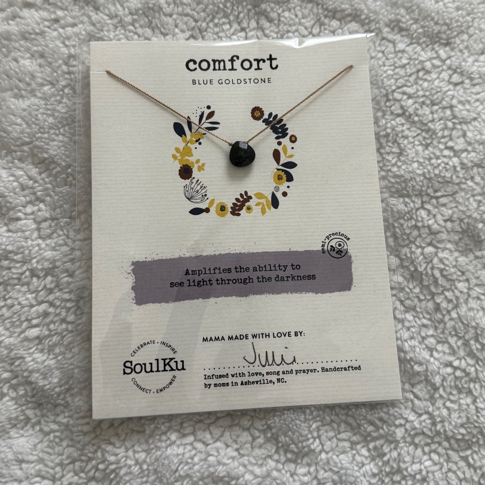 SoulKu - comfort - blue gold tone necklace